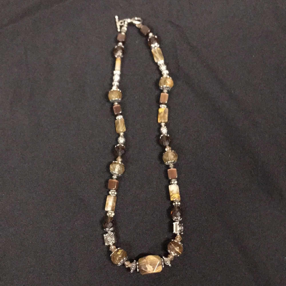 Beaded necklace in the hues of browns